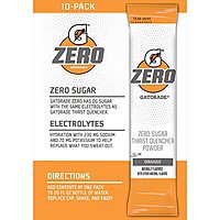 The Gatorade Gatorade G Zero, Sugar Free Powder Sticks, 0.10oz Packets (Mixes with 20 ounces of Water) 10 Pack (Orange)
