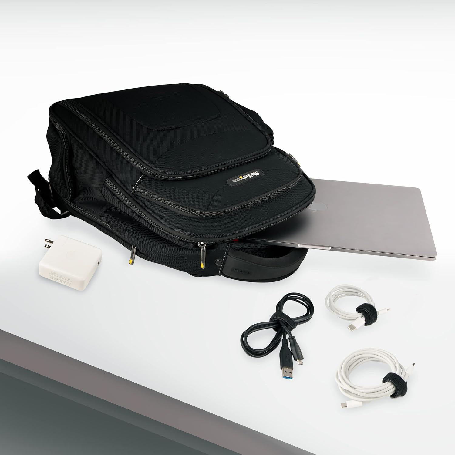 StarTech.com 6in Hook and Loop Cable Ties - 50 Pack - Black - Reusable Cable Straps - Adjustable and Flexible