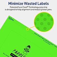 AVERY Printable Rectangle Labels, Sure Feed Technology, 4" x 6", Neon Green, Print-to-the-Edge, Laser/Inkjet Printable
