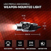 Streamlight 69442 TLR RM 1 500-Lumen Low-Profile Rail Mounted Tactical Lighting System with Dual Remote Switch