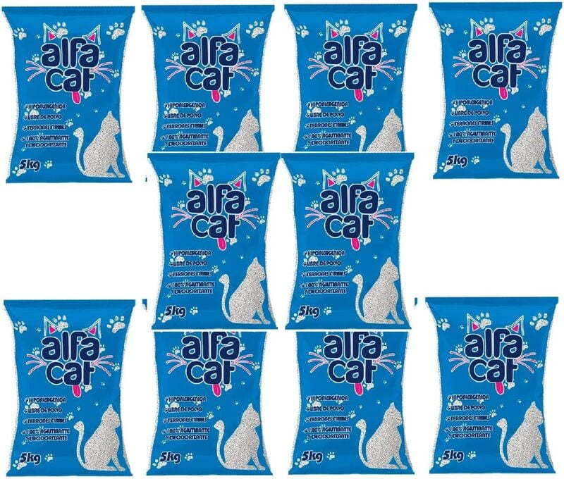 FAZINA Arena para Gato Premium Alfa Cat 10 Pzs De 4kg Total 40 Kg Muy aglutinante aromatizante Arcilla Natural Calidad FAZINA Arena para Gato Premium Alfa Cat 10 Pzs De 4kg Total 40 Kg Muy aglutinante aromatizante Arcilla Natural Calidad
