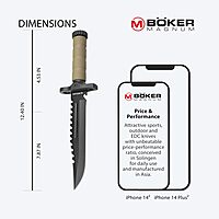 Boker Magnum M-Spec Survival Fixed Blade Knife 02SC005 Multi
