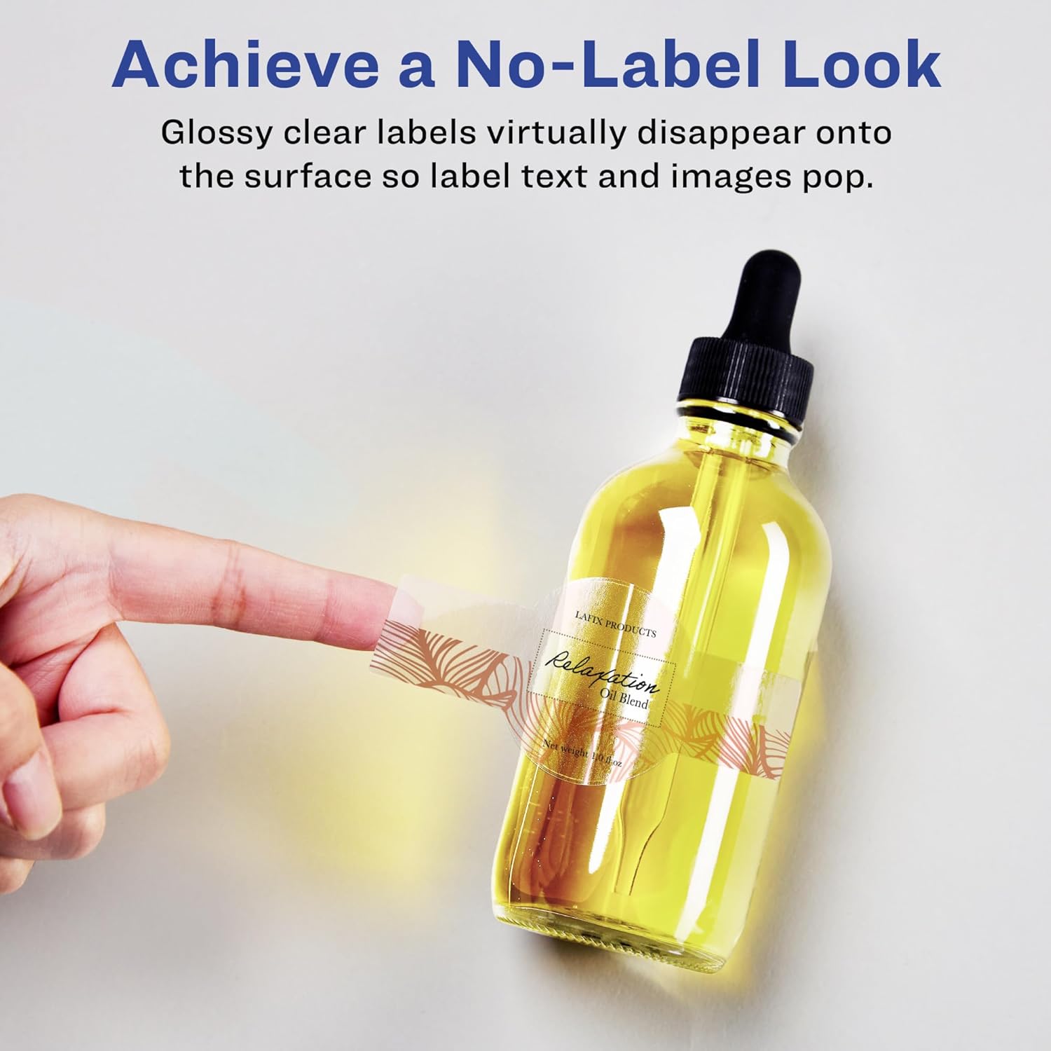 AVERY Glossy Clear Wraparound Band Labels, Sure Feed Technology, 1.5" x 7.75", Cigar Band Labels, Print-to-The-Edge