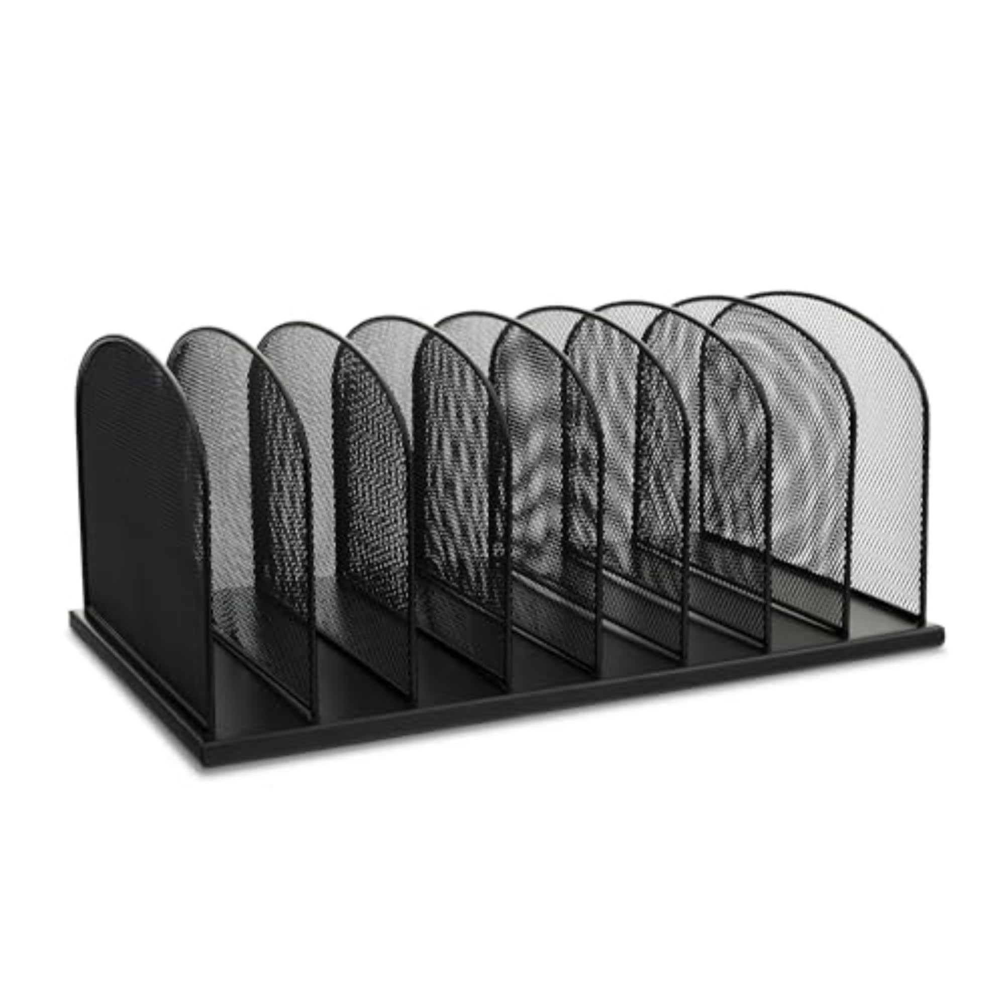 Safco Onyx Desk Organizer, 8 Side by Side Vertical Compartments, Office and Classroom Mailbox , Paper and Mail Sorter