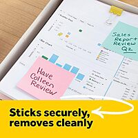 Post-it Notes Cube, 3 in. x 3 in., Bright Colors, Power Pink, Aqua Splash, Acid Lime, 400 Sheets/Cube, 1 Cube/Pack