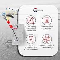 12V Battery Connector Kit CE12VB5FK | Easy 5-Lead Fused System for Any Marine Electronics | Power Depth Finders, GPS Units