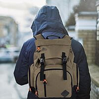 Kelty Hiking Backpacks 23 L Canvas Travel Laptop Backpack for Men Women, 18" Business Work Rucksack College Computer Bag (Olive Travel Pack)