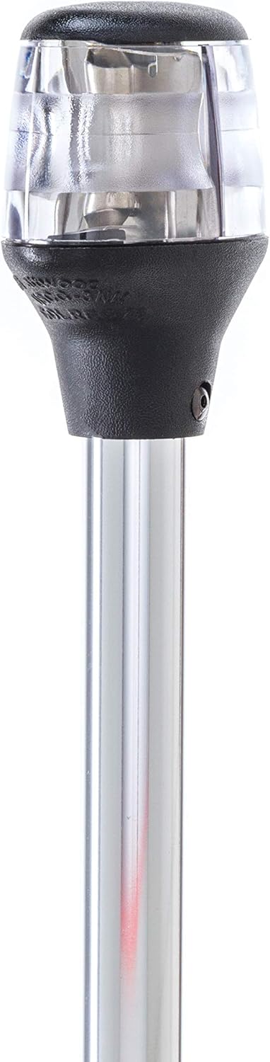 Attwood 7202-P-7 Lightarmor Folding 20-Inch Incandescent 3 Nautical Mile Masthead/Anchor Light, Silver, One Size