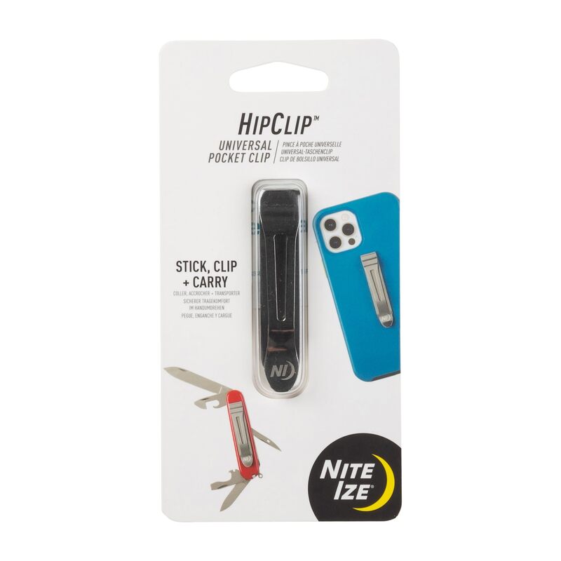 Nite Ize HipClip Universal Pocket Clip - Stainless Steel Adhesive Clip - Pocket Accessories for Cell Phone