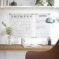 Martha Stewart Grayson Acrylic Wall Calendar and Notes Board with Dry Erase Marker