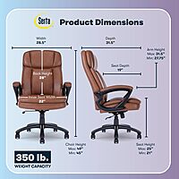 Serta Fairbanks Big & Tall Executive Office Chair, Ergonomic Comfy High-Back ComputerChairs with Lumbar Support