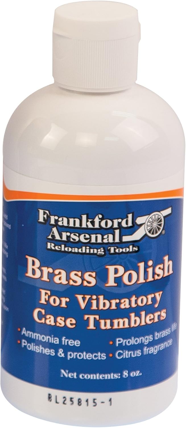 Frankford Arsenal Bottle of Ammonia-Free Quick-N-EZ Brass Polish for Tumbler and Reloading 8 ounce bottle
