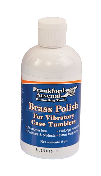 Frankford Arsenal Bottle of Ammonia-Free Quick-N-EZ Brass Polish for Tumbler and Reloading 8 ounce bottle
