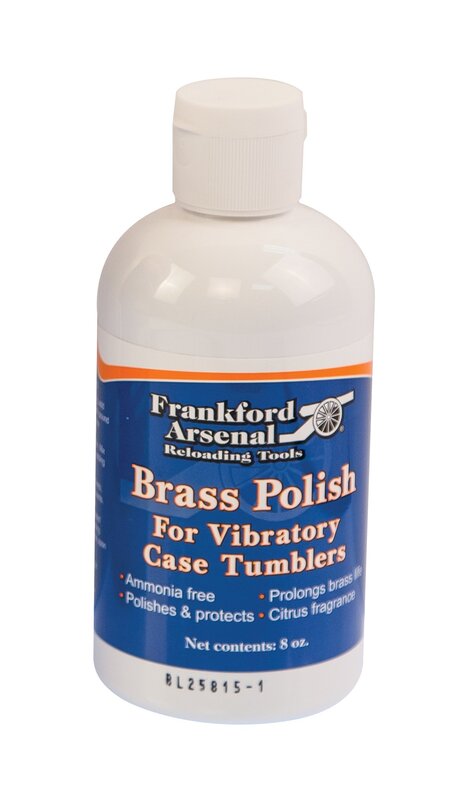 Frankford Arsenal Bottle of Ammonia-Free Quick-N-EZ Brass Polish for Tumbler and Reloading 8 ounce bottle