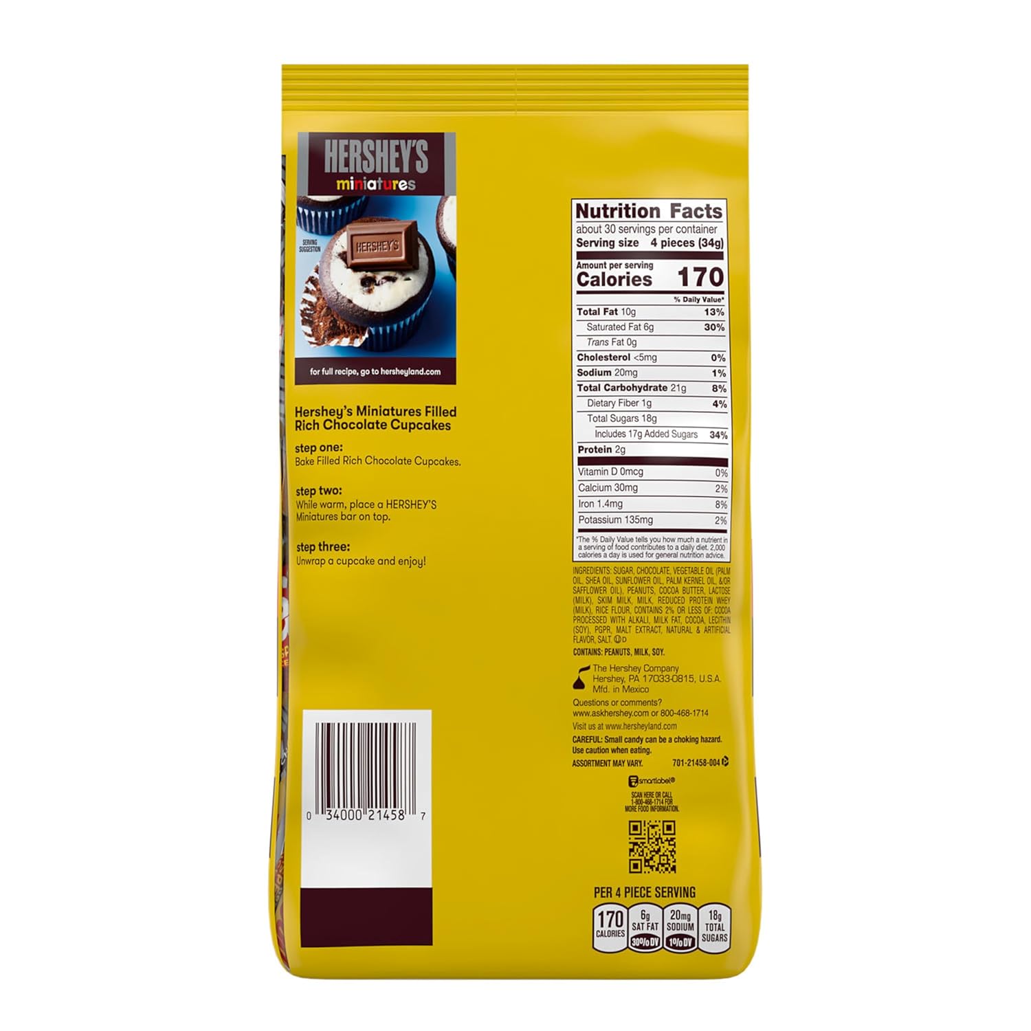 HERSHEY'S Miniatures Assorted Chocolate Candy Party Pack, 35.9 oz Chocolate 35.9 Ounce (Pack of 1)