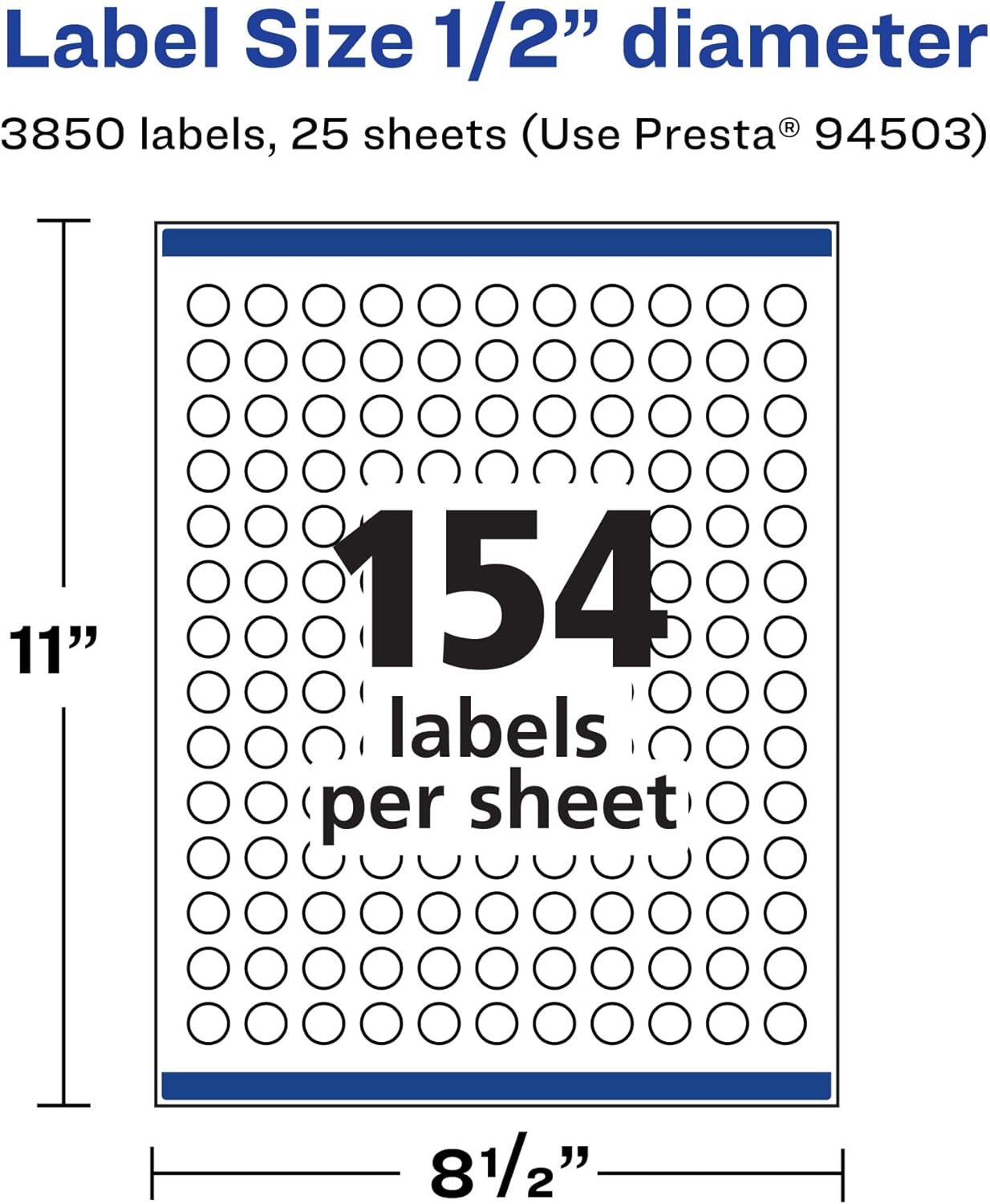 Avery Durable Waterproof Round Labels, Sure Feed Technology, 0.5" Diameter