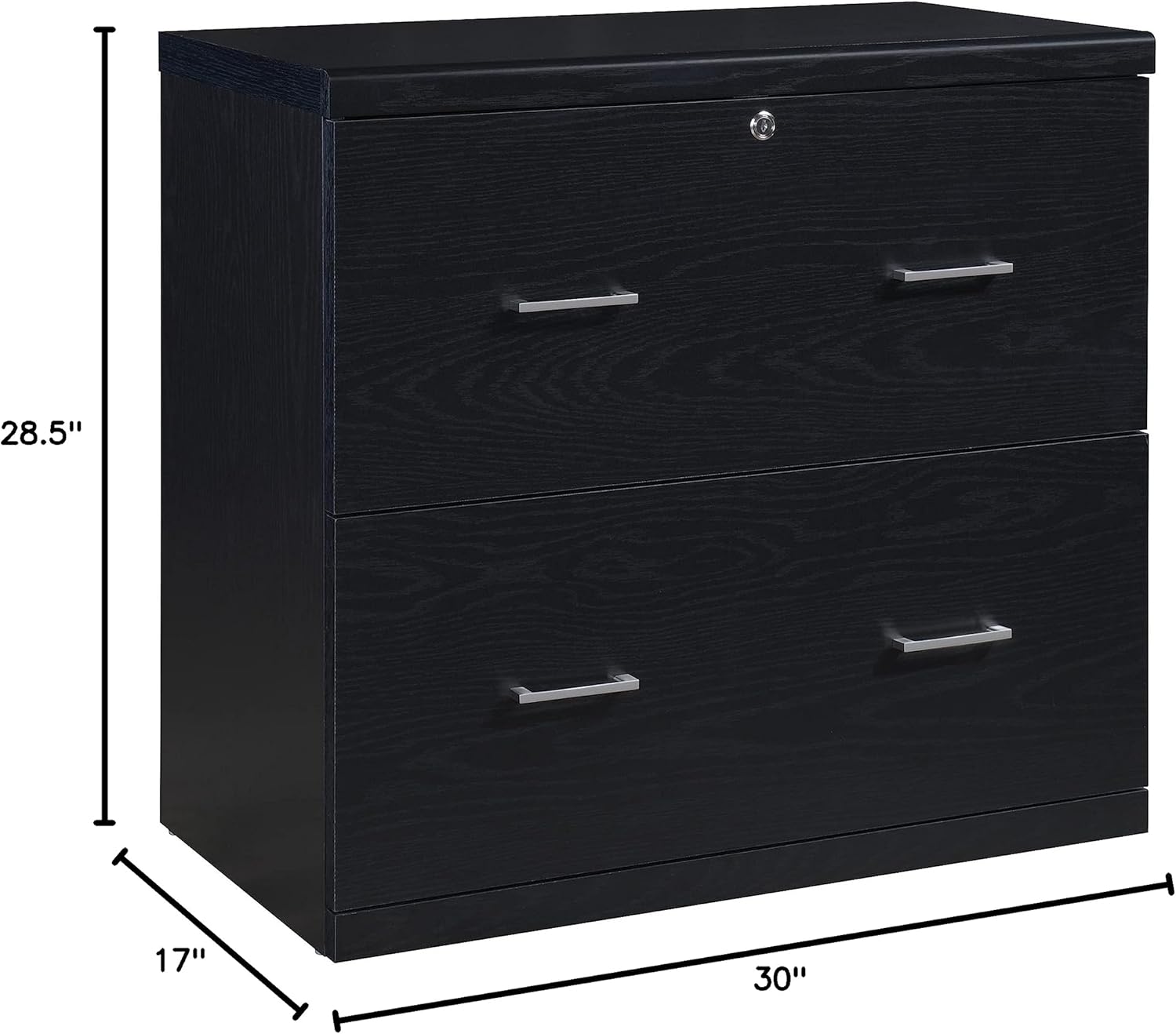 Office Star Alpine 2-Drawer Lateral File Cabinet with Lockdowel Fastening System