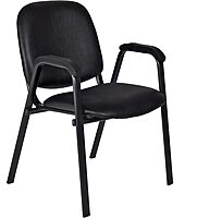 Regency Ace Vinyl Stacking Chair With Arms, Black