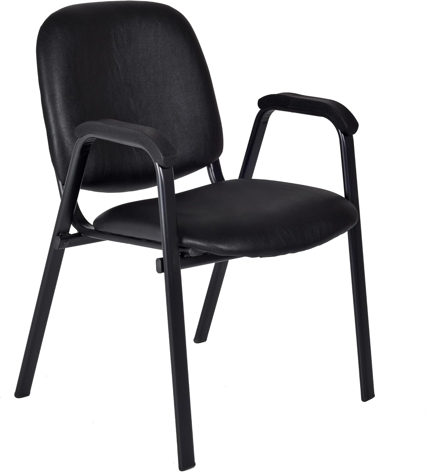 Regency Ace Vinyl Stacking Chair With Arms, Black