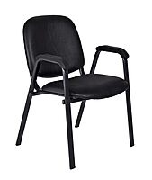 Regency Ace Vinyl Stacking Chair With Arms, Black