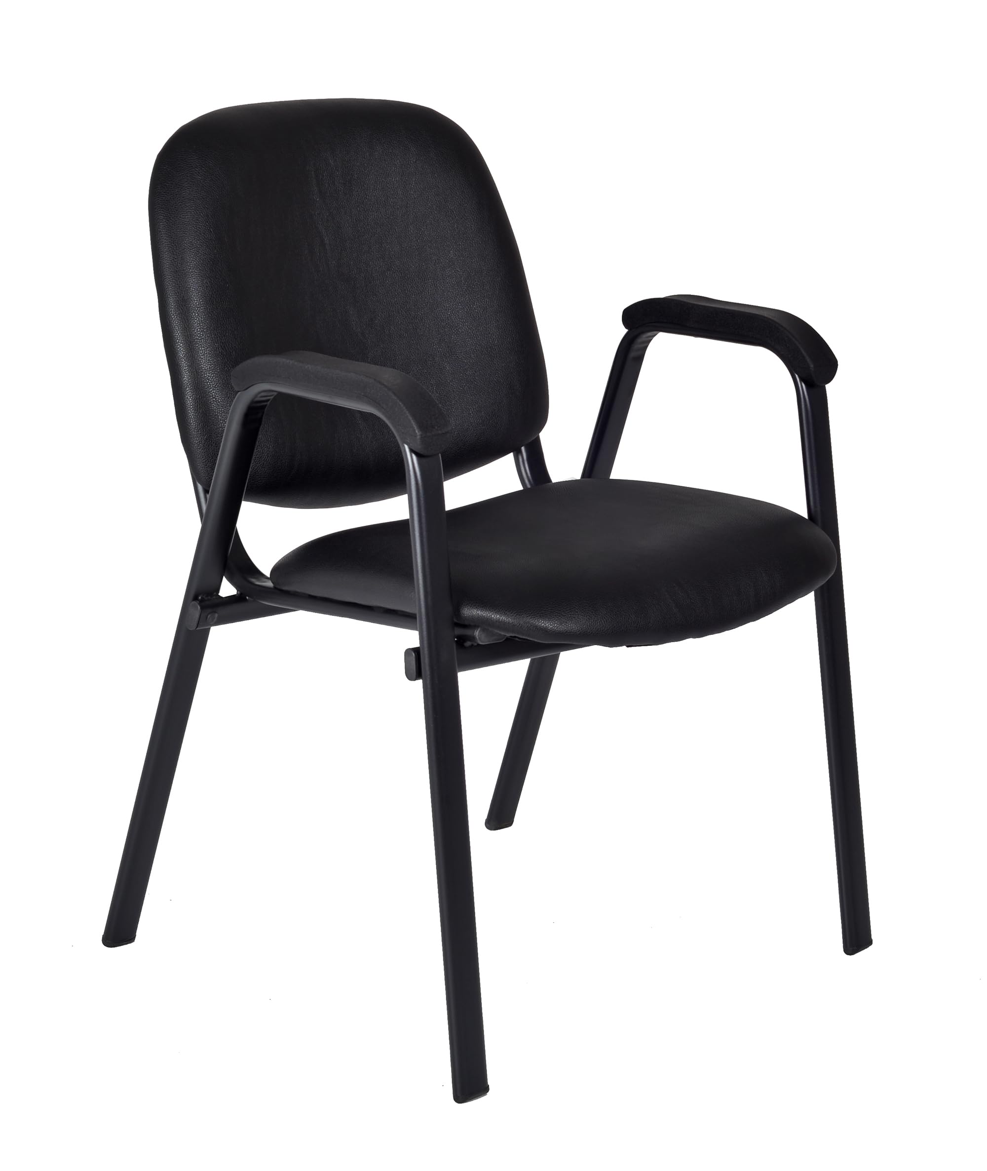 Regency Ace Vinyl Stacking Chair With Arms, Black