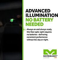 Meprolight Mepro FT Green Bullseye Front Sight - Fiber-Optic Day/Night Tritium Pistol Sight