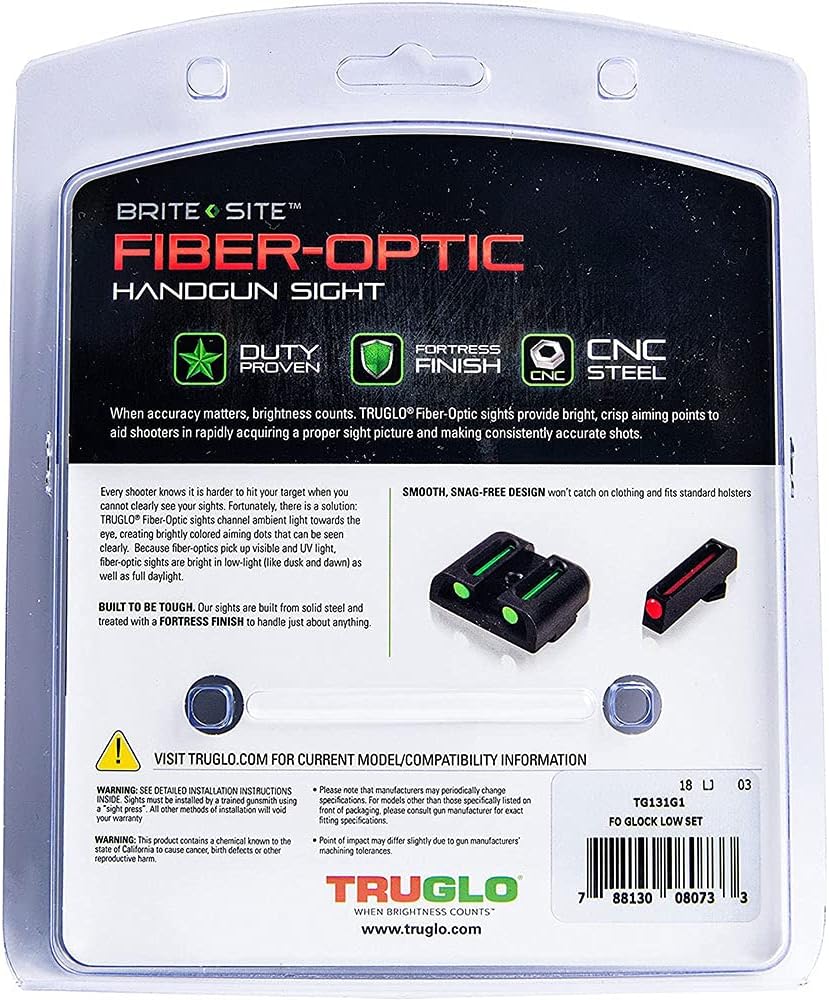 TRUGLO Fiber-Optic Handgun Night Sight Set