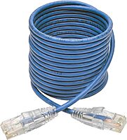 TRIPP LITE Cat6 Gigabit Snagless Molded Slim UTP Patch Cable RJ45 M/M, Blue