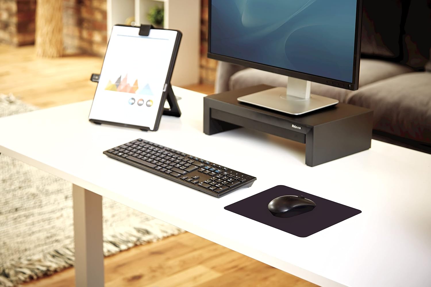 Fellowes Microban Black Ultra Thin Mouse Pad (5908101) 7 x 9 inches