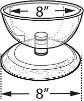 AZAR DISPLAYS Single Bowl Counter Display - Clear Polycarbonate with Chrome Base