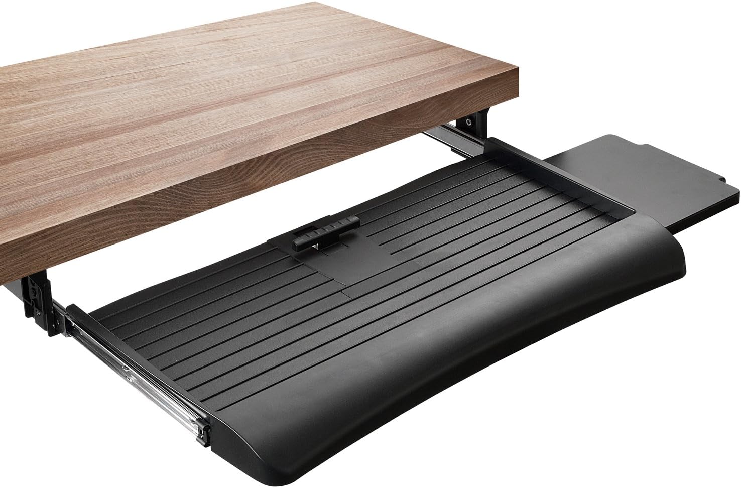 Mount-It! Keyboard Tray Under Desk with Adjustable Mouse Platform – Easy-Glide Sliding Drawer Under Desk Slide Out