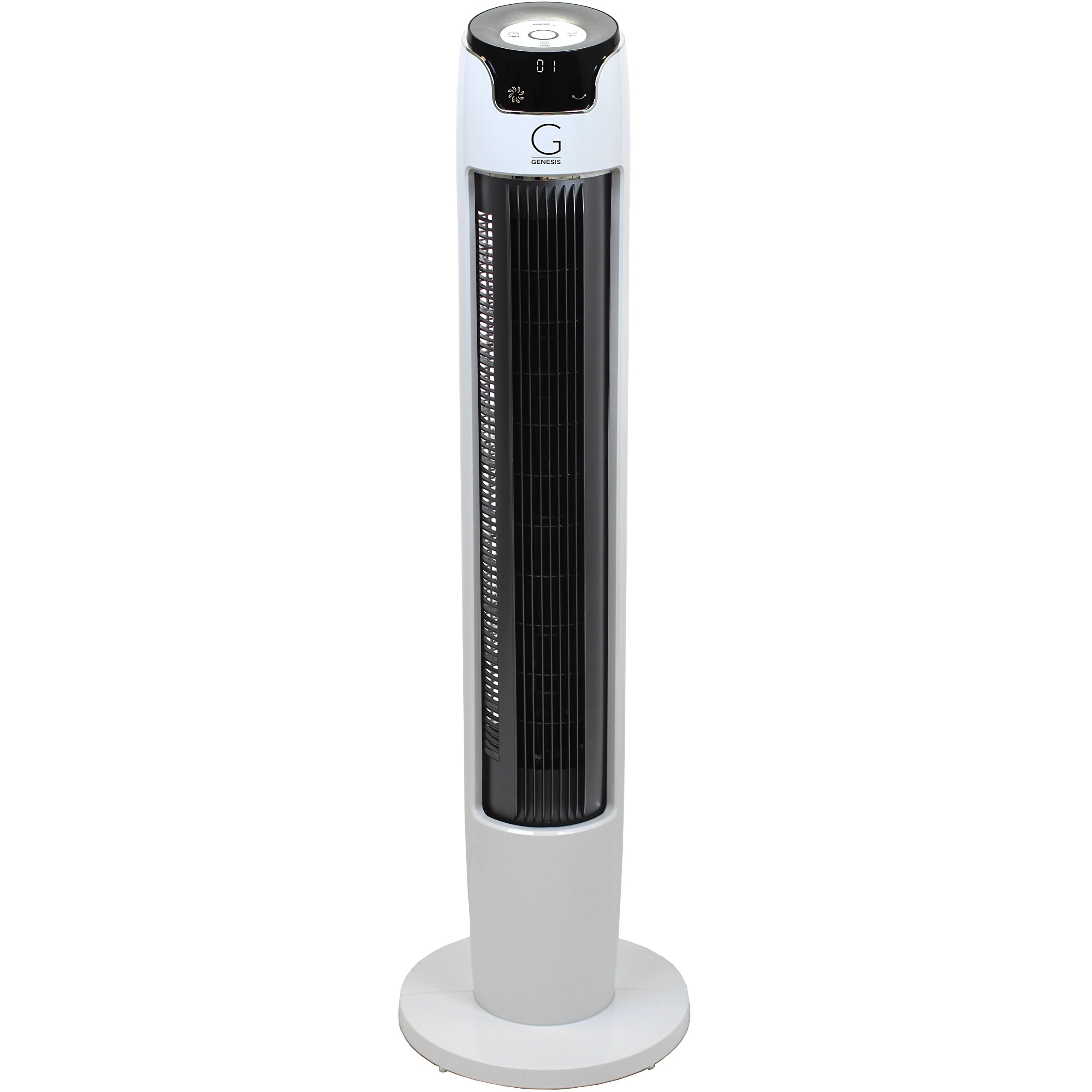 Genesis Powerful 43 Inch Oscillating Tower Fan with Max Air Quiet Technology and Remote, White (G5TOWERFAN)