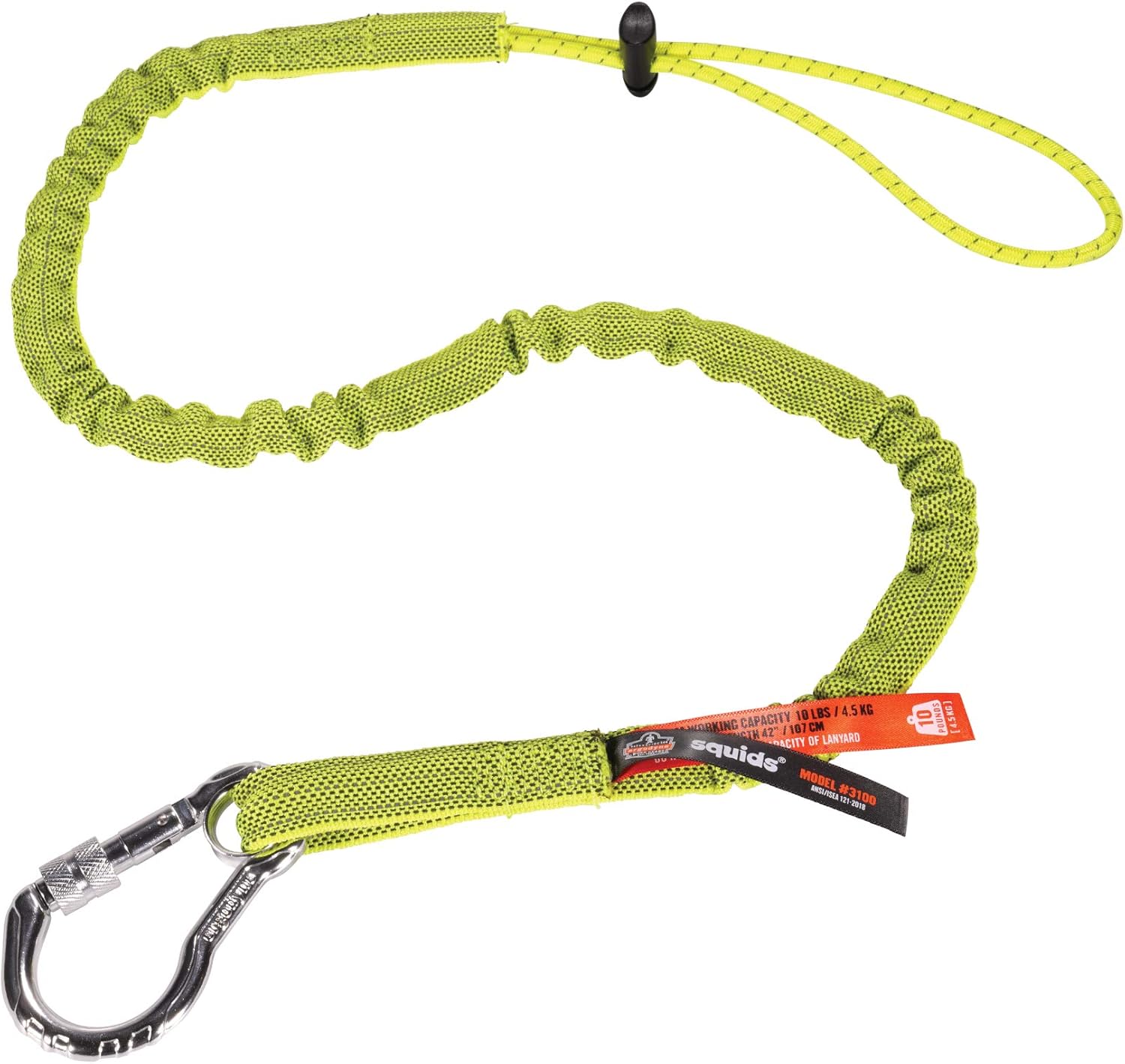 Ergodyne Squids 3100 Tool Lanyard with Single Carabiner and Adjustable Loop End