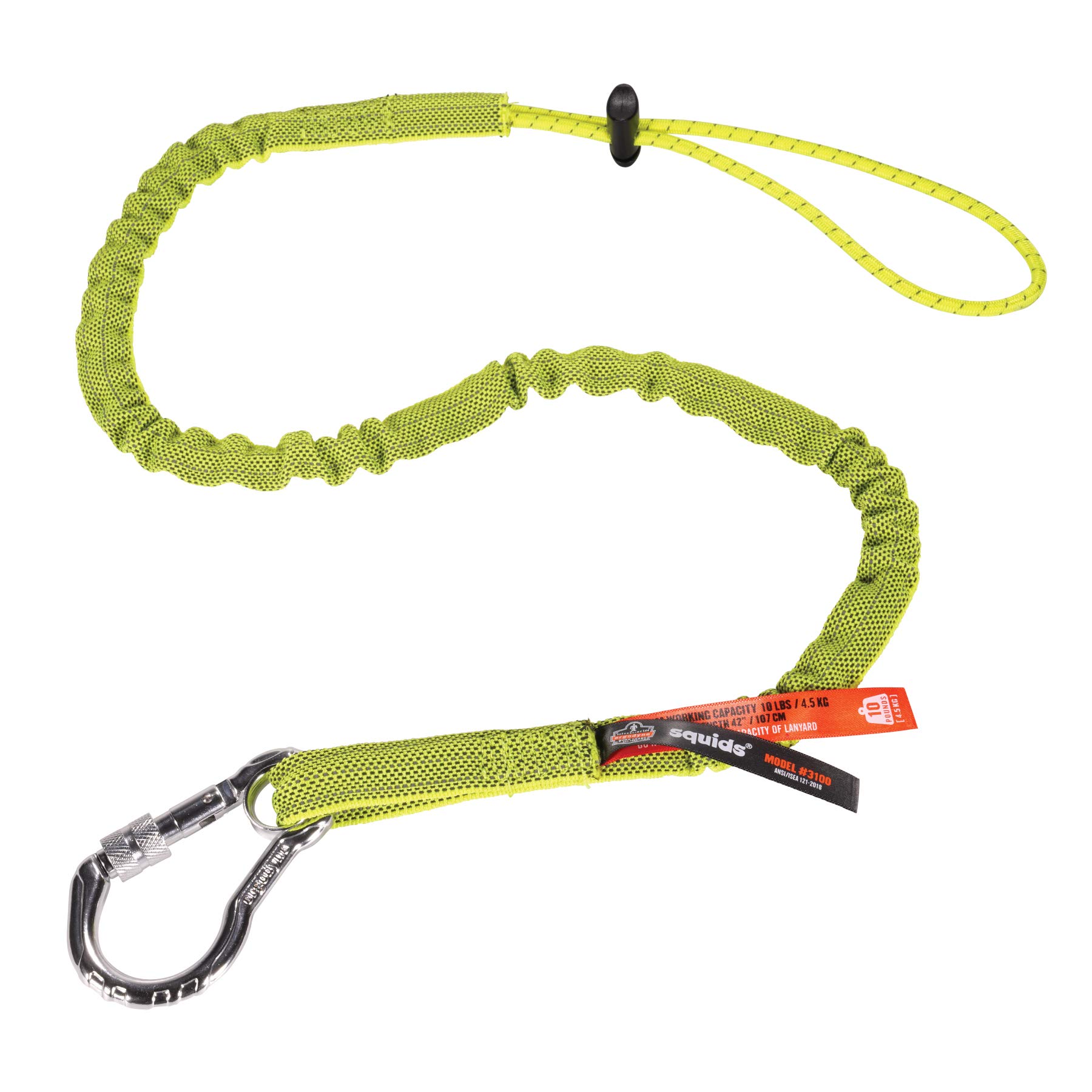 Ergodyne Squids 3100 Tool Lanyard with Single Carabiner and Adjustable Loop End