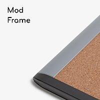 U Brands MOD Cork Bulletin Board, 20"x16", Black and Gray Frame, Industrial Grade Pinning Surface, includes Push Pins