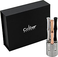 Caliber Gourmet Pen Holder & Paper Weight, Cast Aluminum Office Gift – Cool Pencil Holder for Desk Men, Funny Pen Stand