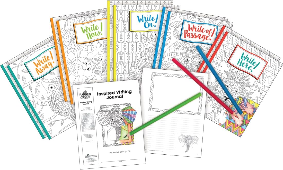 BARKER CREEK Color Me! Inspired Writing Journals, College-Ruled, 8.5 x 11, 48 Pages