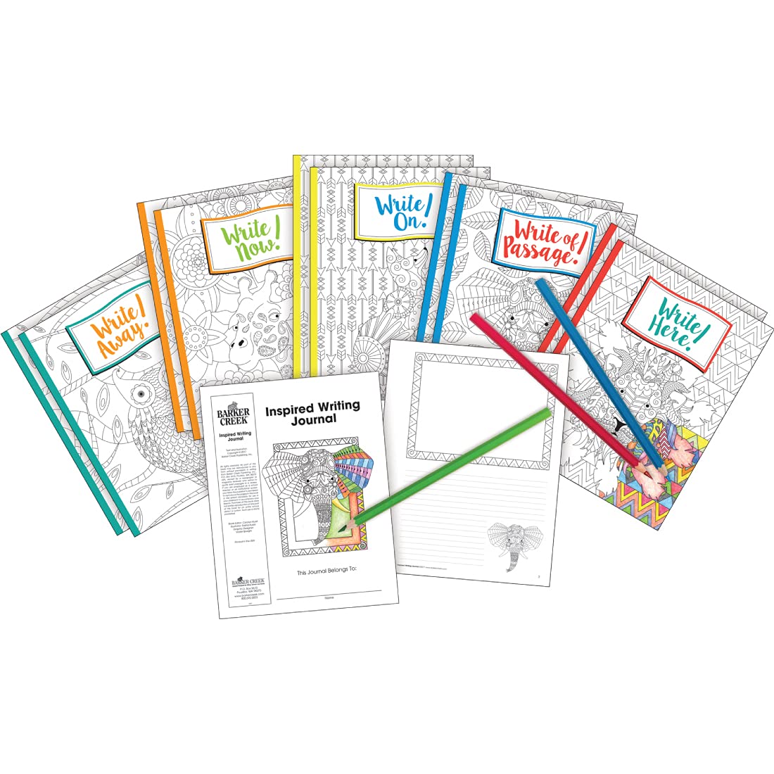 BARKER CREEK Color Me! Inspired Writing Journals, College-Ruled, 8.5 x 11, 48 Pages