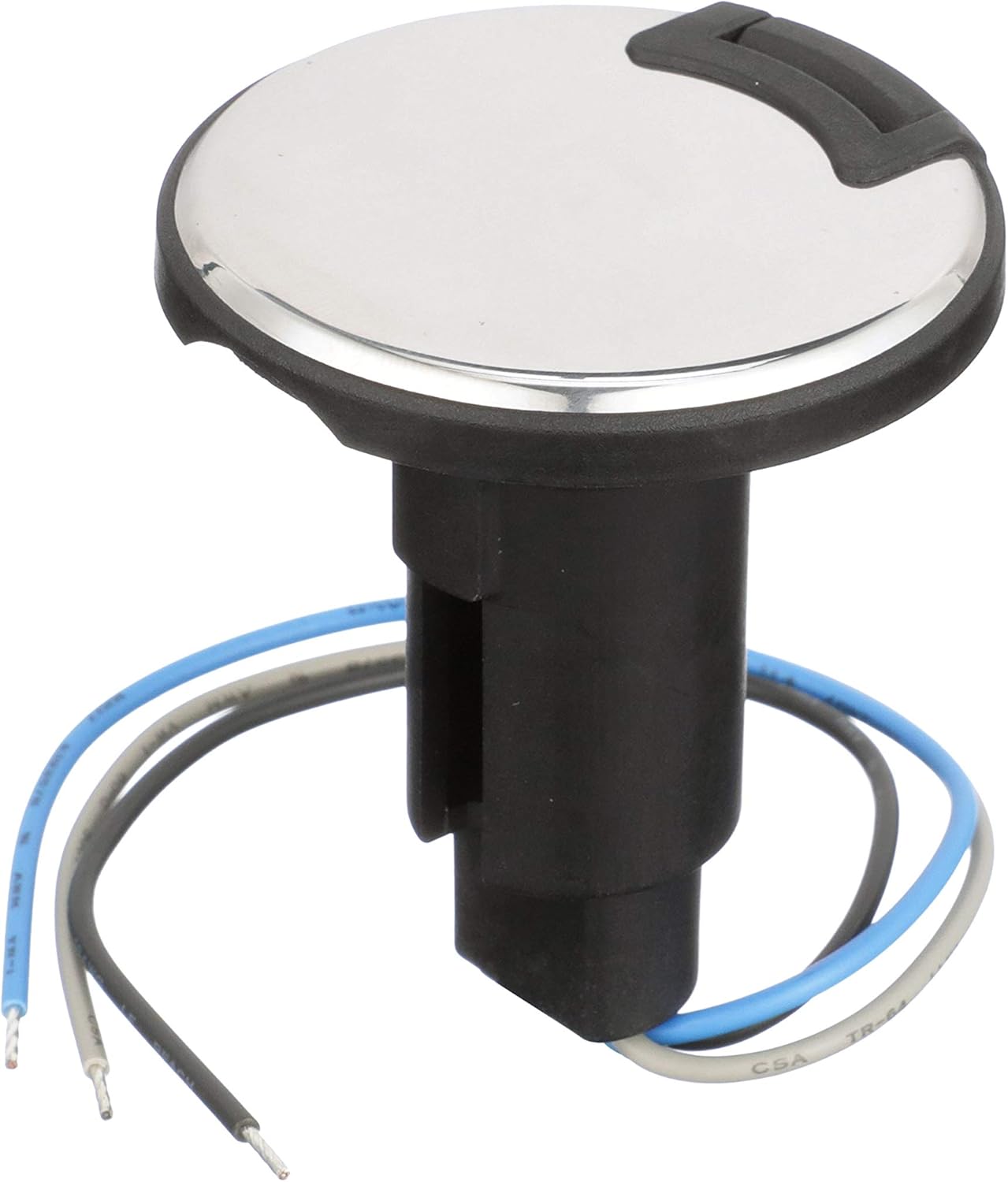 Attwood 910R3PSB-7 LightArmor™ 910R Series Round Plug-In Light Base — for All-Around Pole Light, 3-Pin, Black Stainless Cover