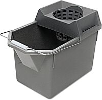 Rubbermaid Commercial Products, 15-Quart Lightweght Pail/Mop Bucket with Mop Strainer/Wringer Combo, Gray