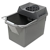 Rubbermaid Commercial Products, 15-Quart Lightweght Pail/Mop Bucket with Mop Strainer/Wringer Combo, Gray