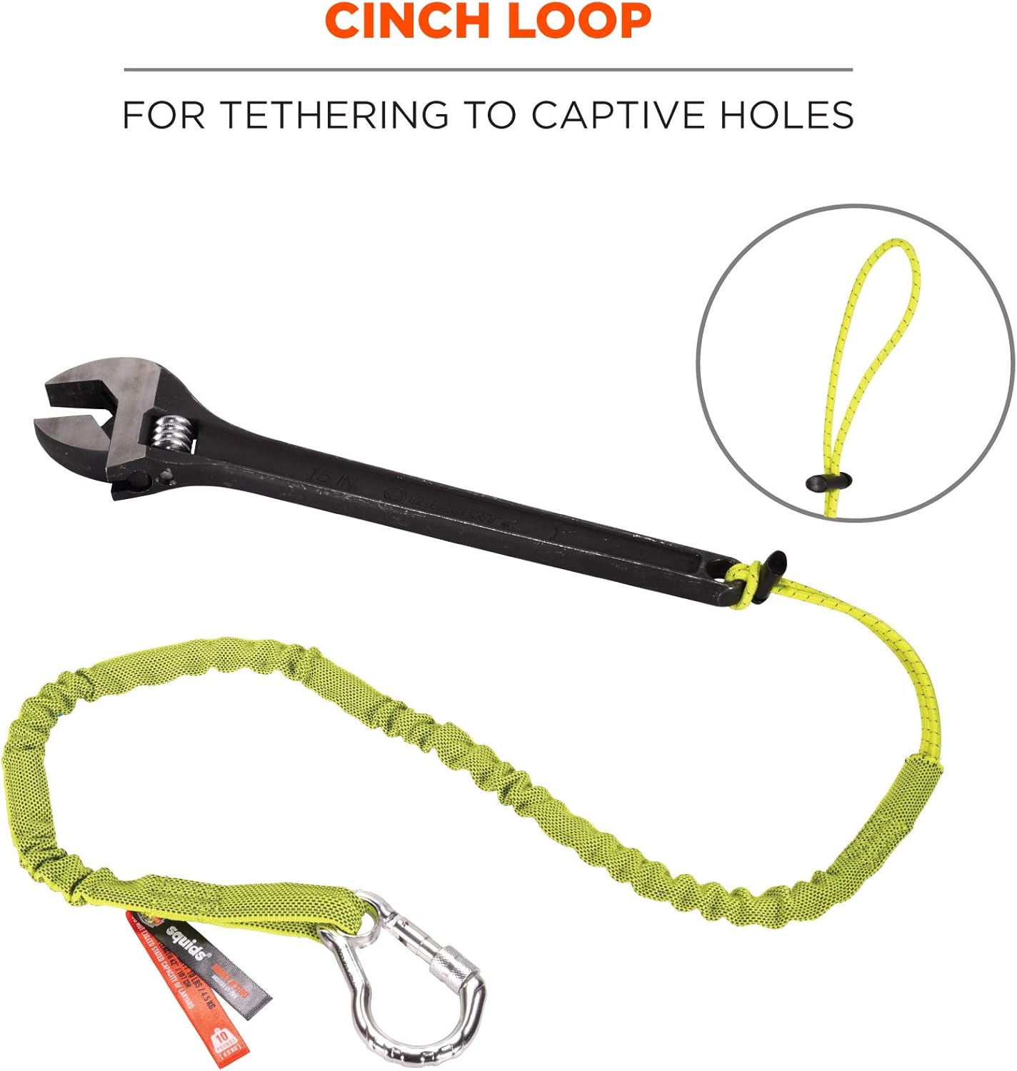 Ergodyne Squids 3100 Tool Lanyard with Single Carabiner and Adjustable Loop End