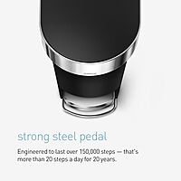 simplehuman Step Trash Can with LidShox, Steel Pedal & Liner Rim