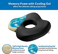 Mount-It! Office Seat Cushion, Premium Ergonomic Memory Foam with Cooling Gel