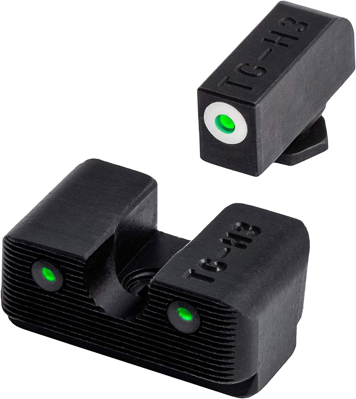 TRUGLO Tritium Pro Night Sights for Glock Handgun Models - Front & Rear Set (White Ring)