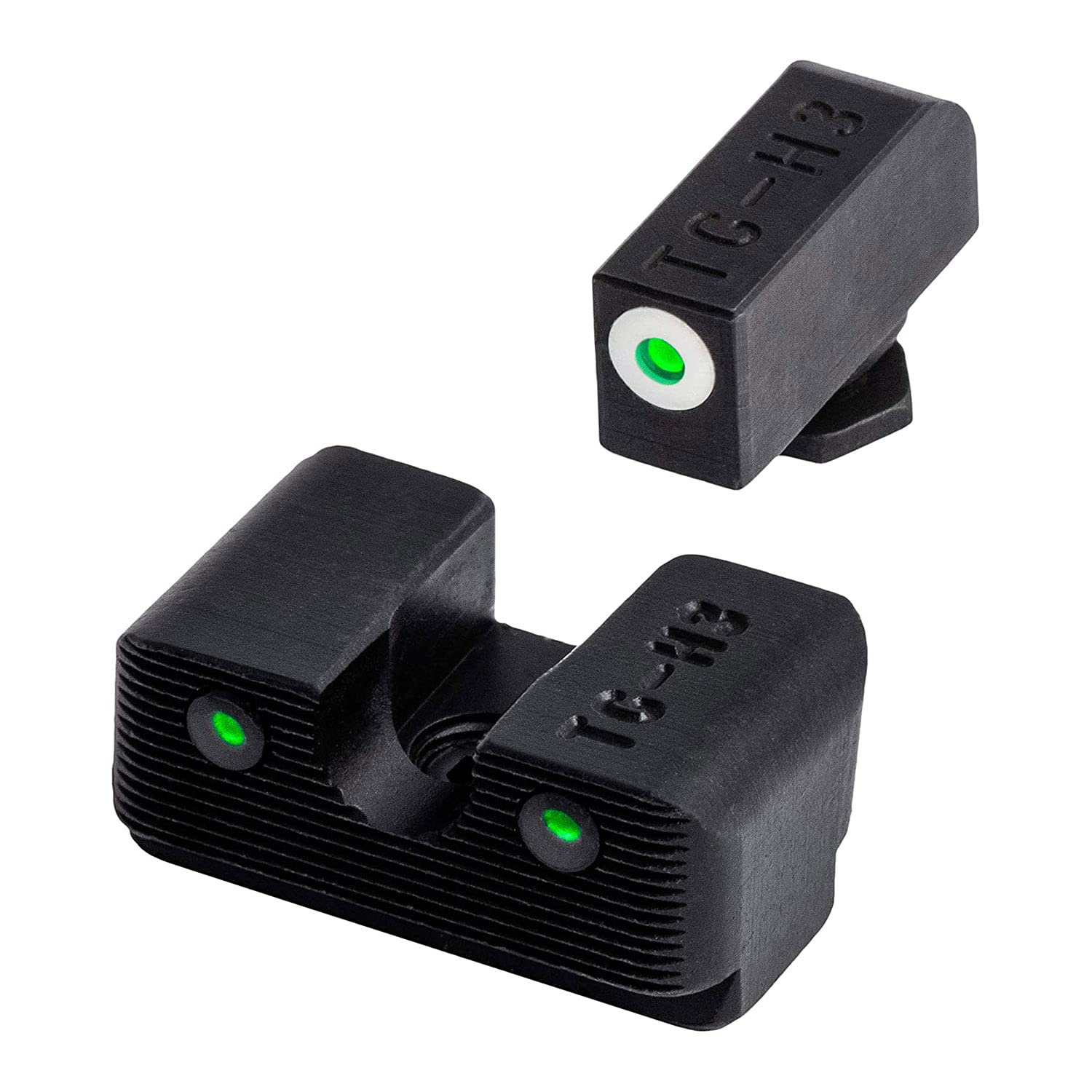 TRUGLO Tritium Pro Night Sights for Glock Handgun Models - Front & Rear Set (White Ring)