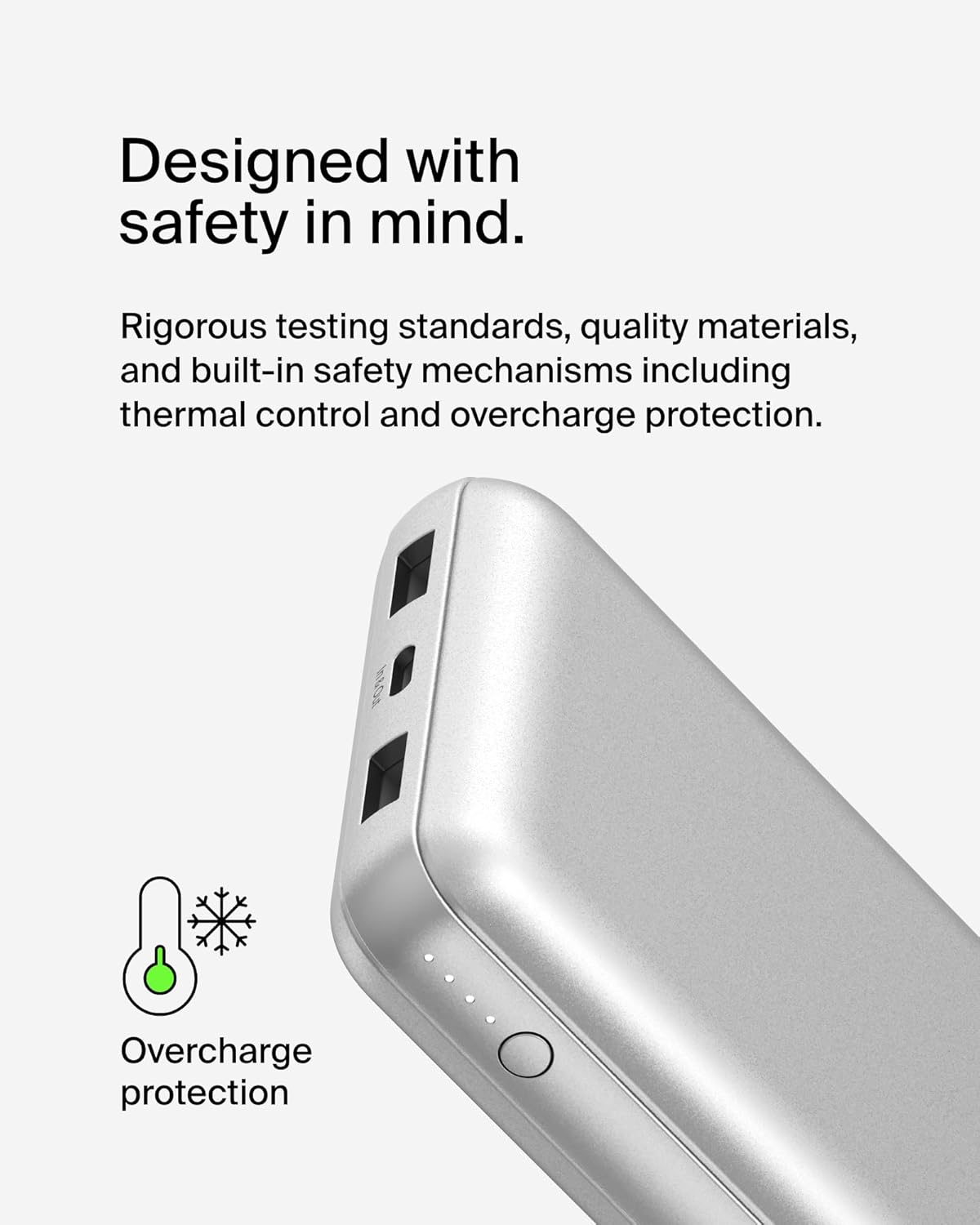 BELKIN Portable Charger, USB-C Power Bank 20,000 mAh with USB-C & 2x USB-A Ports