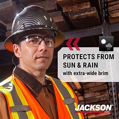 Jackson Safety Blockhead Fiberglass Full-Brim Hard Hat - ANSI Z89.1 & OSHA Compliant