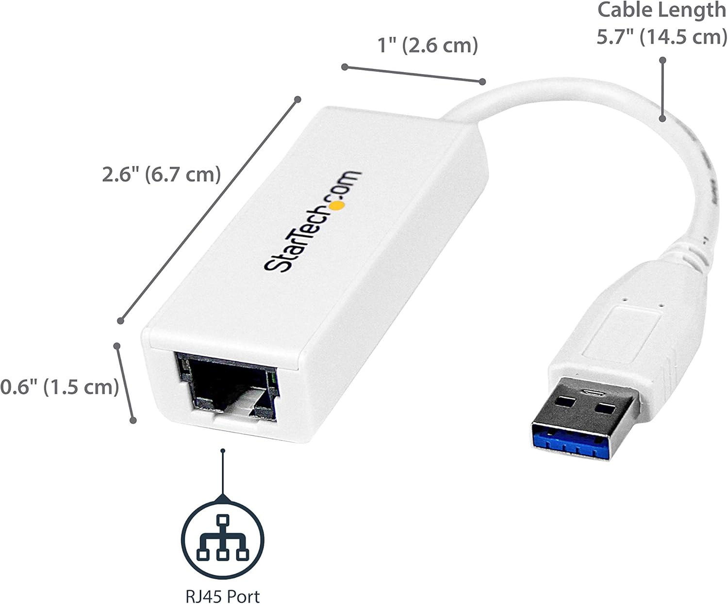 StarTech USB to Ethernet Adapter - USB to RJ45 Gigabit Network Adapter