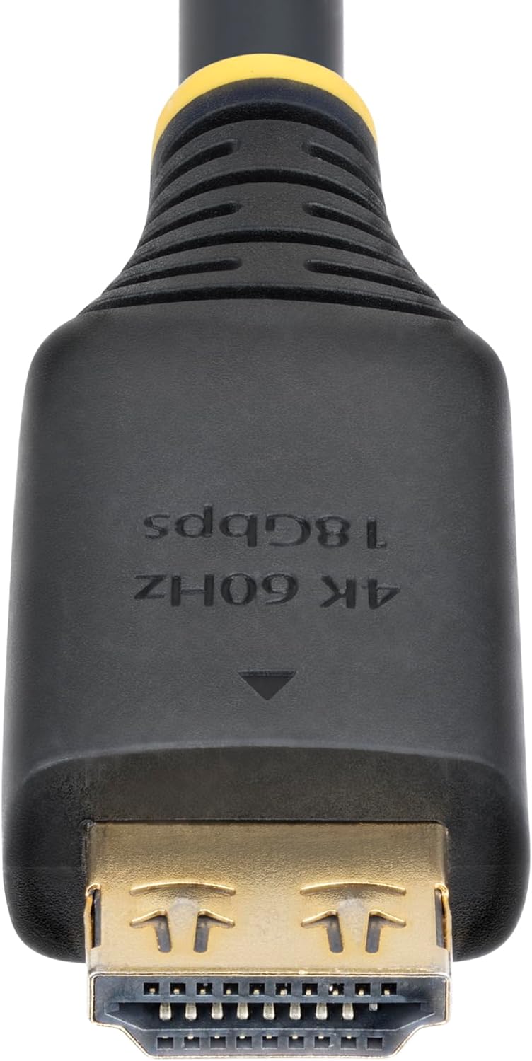 StarTech.com 15ft (4.5m) High Speed HDMI Cable with Gripping Connectors, 4K 60Hz/1440p 144Hz, 18Gbps, UHD HDMI 2.0 Cord